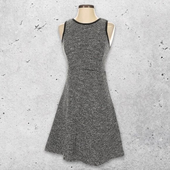 J. Crew Dresses & Skirts - J.Crew Dress Tweed Fabric Sleeveless Design Flared Skirt A-Line Black/White‎ W 4